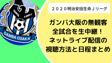 ガンバ大阪の無観客全試合を生中継 ネットライブ配信の視聴方法と日程まとめ 日々の知りたいこと