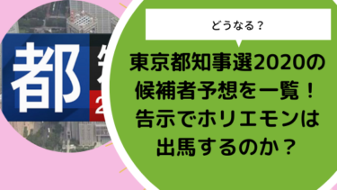 東京都知事選2020の候補者予想を一覧！告示でホリエモンは出馬するのか？