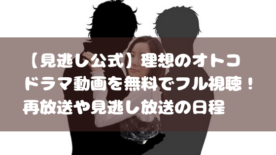 見逃し公式 理想のオトコ ドラマ動画を無料でフル視聴 再放送や見逃し放送の日程 日々の知りたいこと