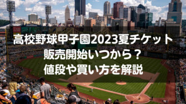 高校野球甲子園2023夏チケット販売開始いつから？値段や買い方を解説